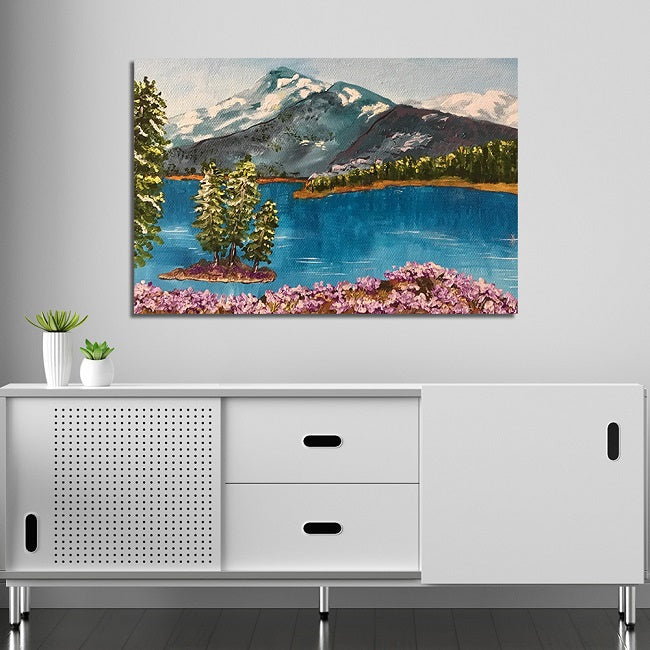 Mountain River Sketch Canvas Wall Painting