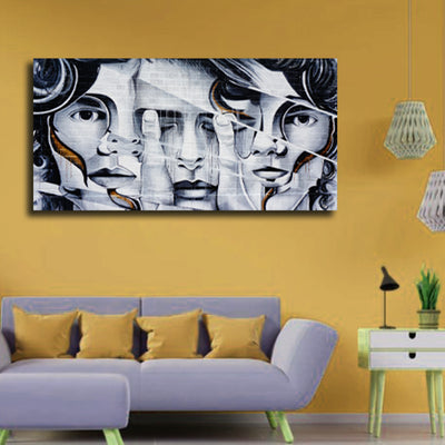 Human Illusion Face Canvas Wall Painting