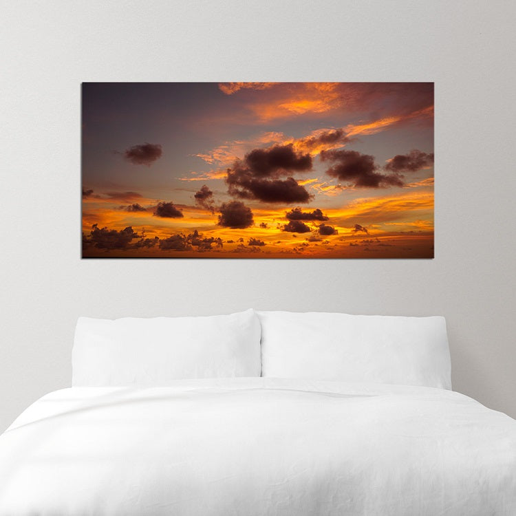 Clouds In Sunset View Print On Canvas Wall Painting