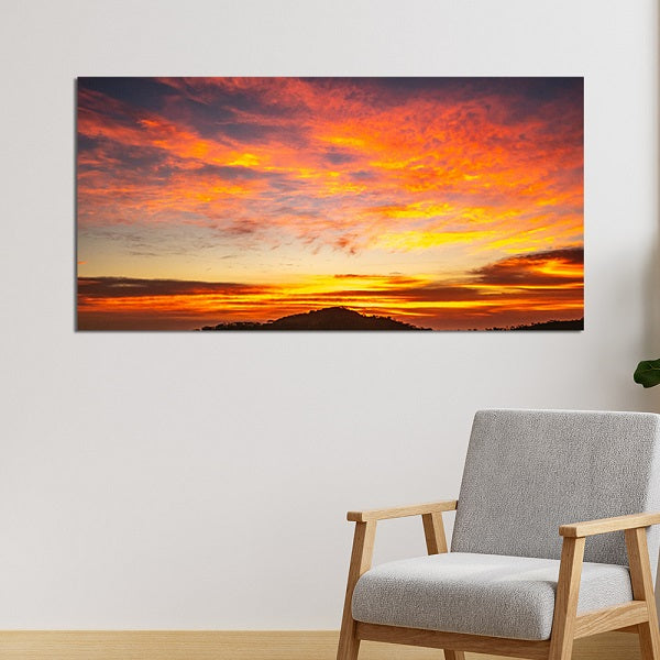 Golden View In Sunset Canvas Wall Painting