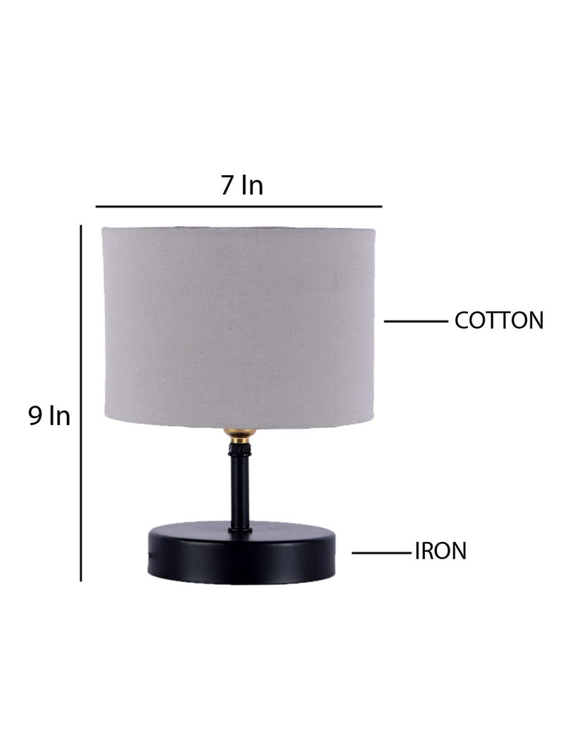 Iron Table lamp with Grey Cotton Shade
