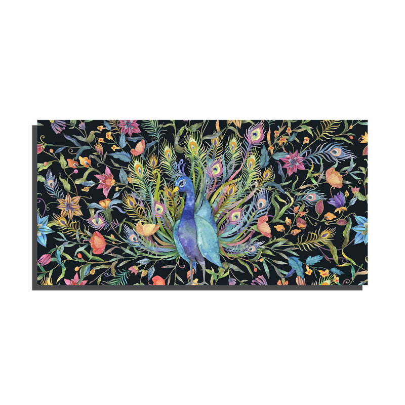 Abstract Print Peacock Canvas Wall Painting