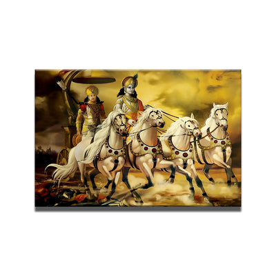 Mahabharata Shri Krishna And Arjuna Canvas Wall Painting
