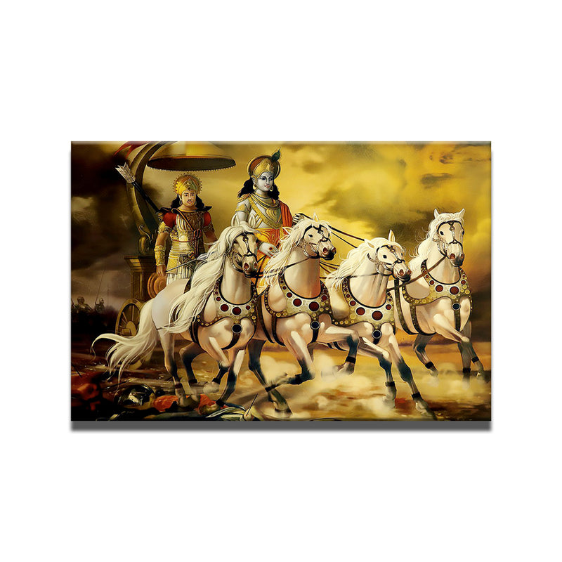 Mahabharata Shri Krishna And Arjuna Canvas Wall Painting