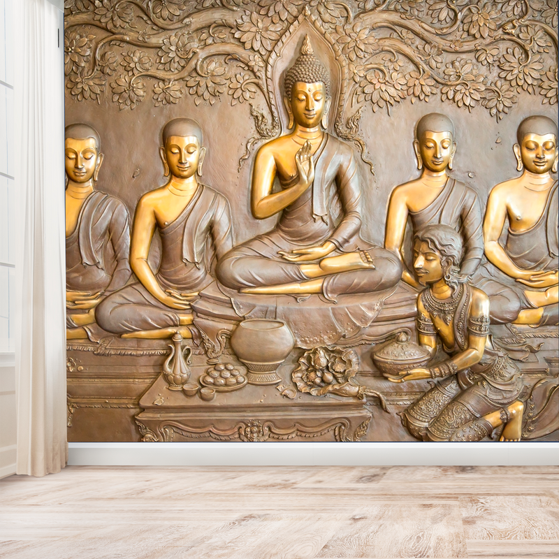 Buddha Printed Digitally Printed Wallpaper