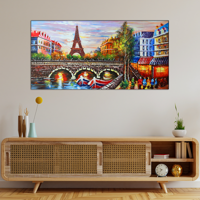 Eiffel Tower Sea View Canvas Wall Painting