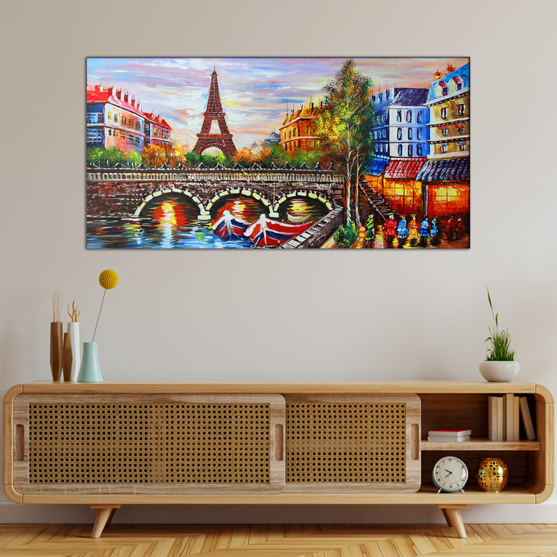Eiffel Tower Sea View Canvas Wall Painting