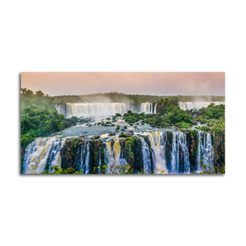 Green Nature Waterfall Canvas Wall Painting