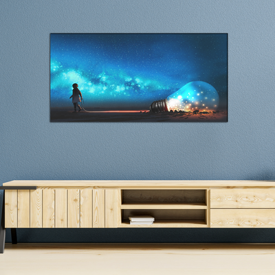 Boy Pulled The Big Bulb Canvas Wall Painting