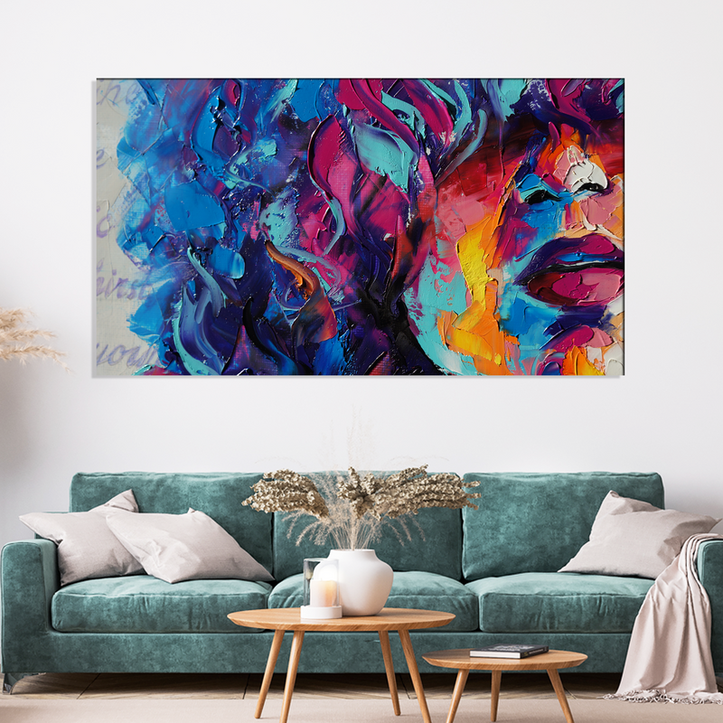 Multicolor Face Art Canvas Wall Painting