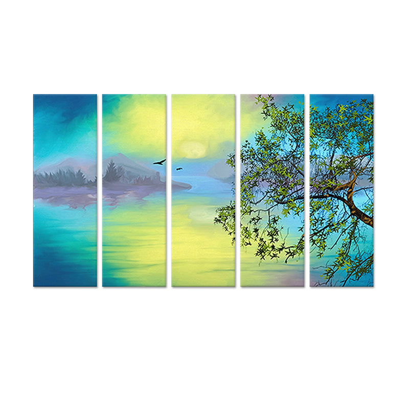 Artistic Nature Scenery Canvas Wall Painting - With 5 Panel