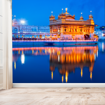 Golden Temple Digitally Printed Wallpaper