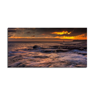 Beautiful Waves During Sunset Print On Canvas Wall Painting
