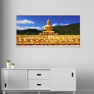 Golden Buddha With Nature Canvas Wall Painting