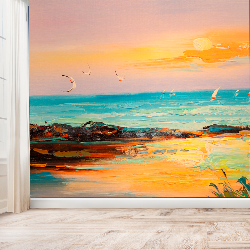 Abstract Color Beautiful Scenery Digitally Printed Wallpaper