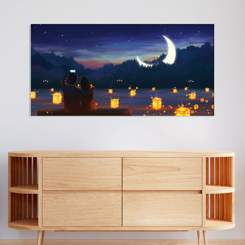 Couple Night scenery Canvas Wall Painting