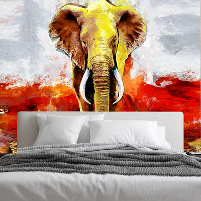 Elephant Painting Digitally Printed Wallpaper