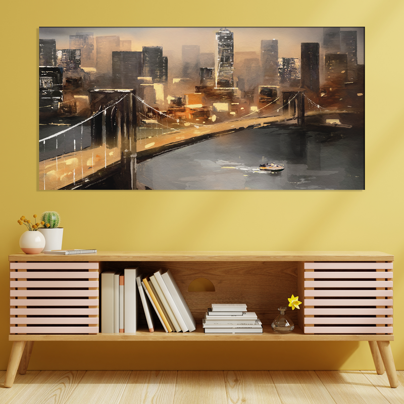 New York City Bridge Canvas Wall Painting
