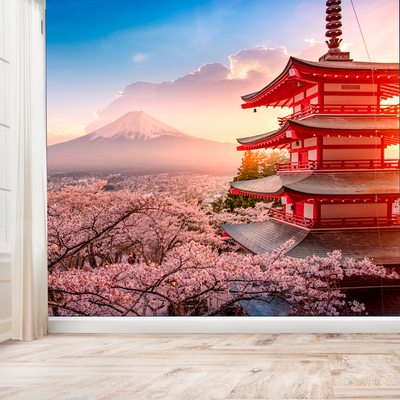 Mountain Sunrise View Digitally Printed Wallpaper