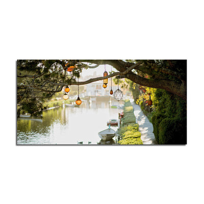 Lamp's Hanging on Tree Print On Canvas Wall  Painting