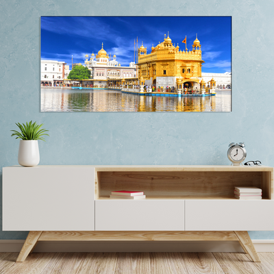 Morning View At Golden Temple In Amritsar Canvas Wall Painting