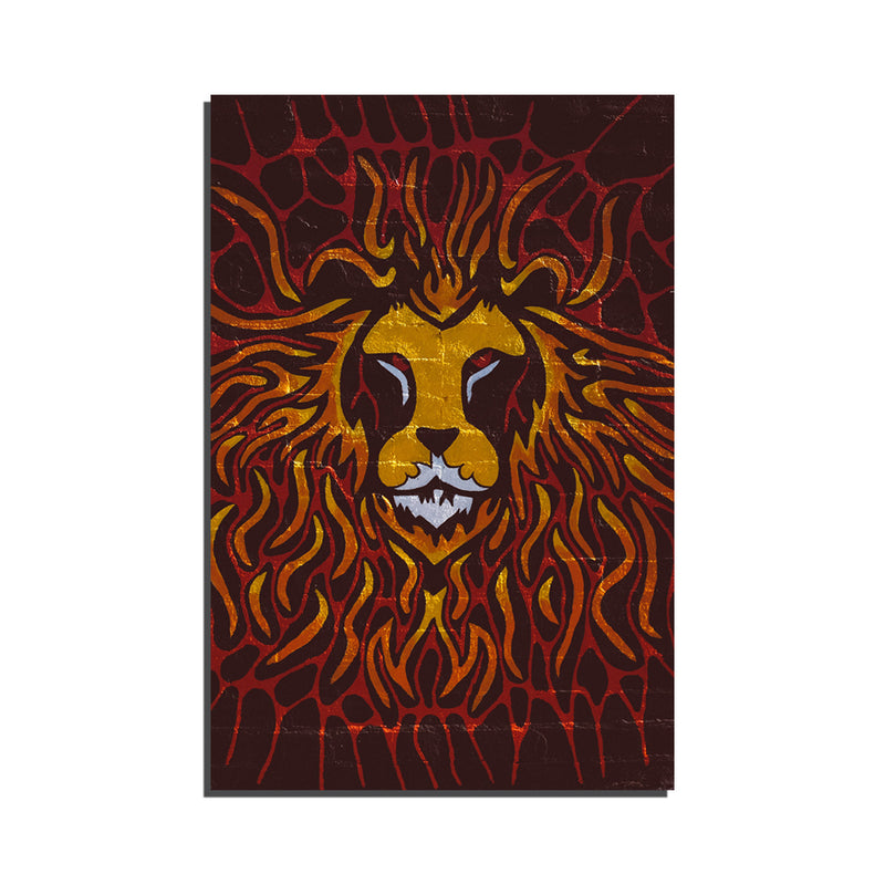 Abstract Print Lion On Canvas Wall Painting