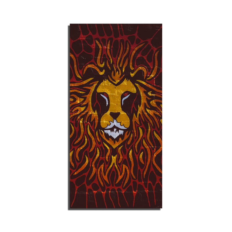 Abstract Print Lion On  Canvas Wall Painting