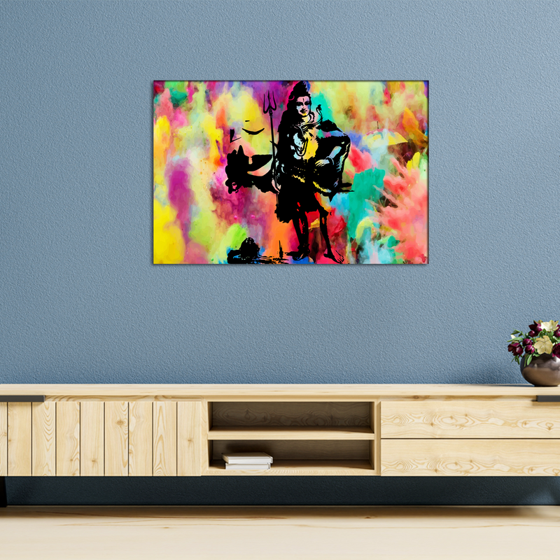 Abstract Shiva Canvas Wall Painting