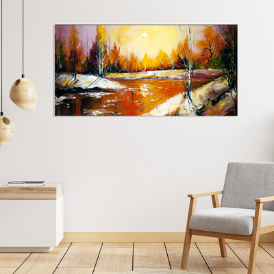 Abstract River View Canvas Wall Painting