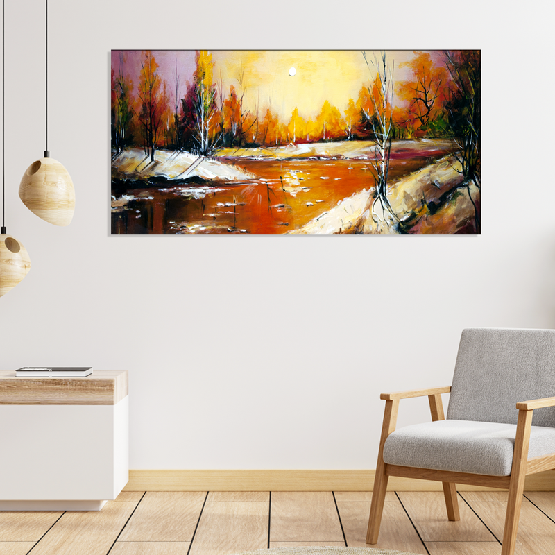 Abstract River View Canvas Wall Painting
