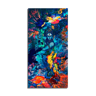 Abstract Shiva Print On Canvas Wall Painting