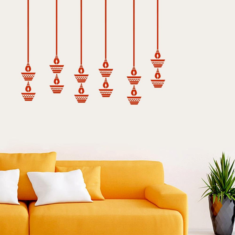 Decorative Diwali Diya Wall Sticker & Wall Decal