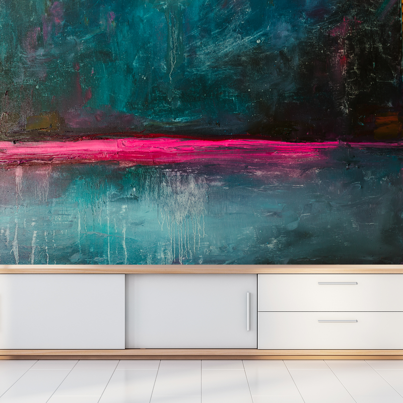 Flat Color Abstract Digitally Printed Wallpaper