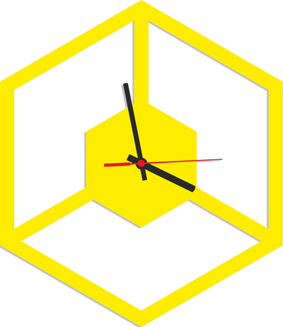 Hexagonal Wood Design Analog Wall Clock