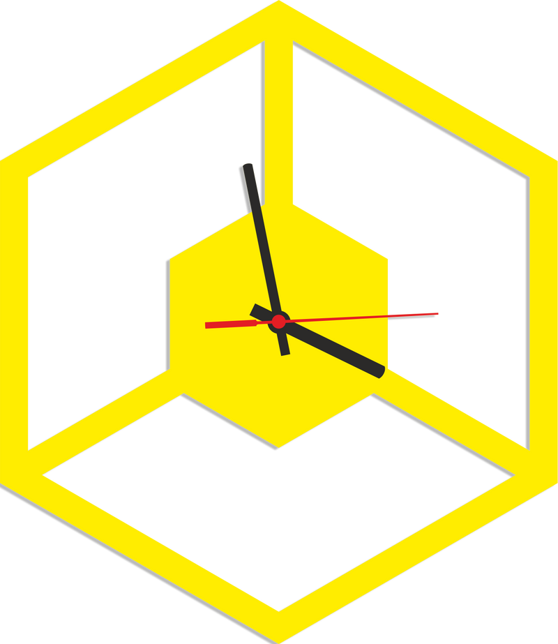 Hexagonal Wood Design Analog Wall Clock