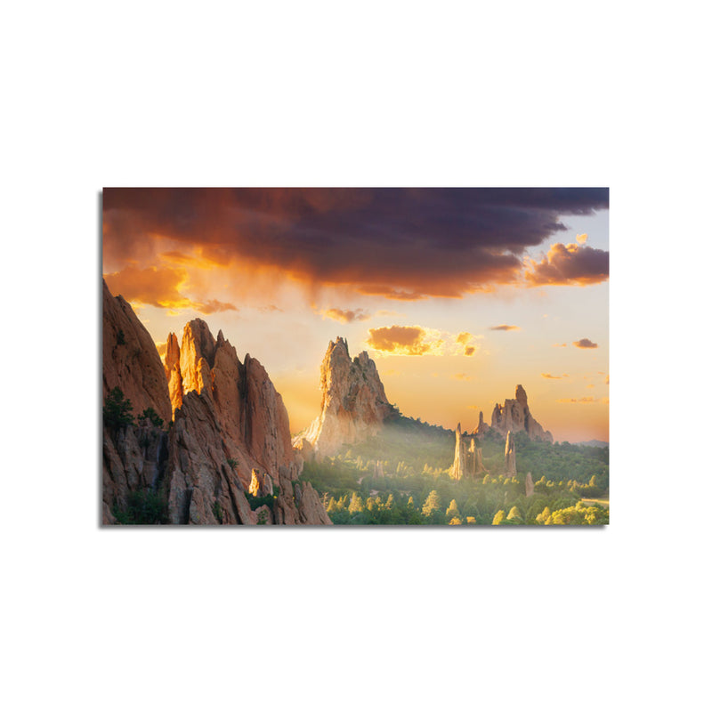 Beautiful Mountain Sunshine Print On Canvas Wall Painting