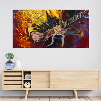 Man Playing Guitar Abstract Canvas Wall Painting