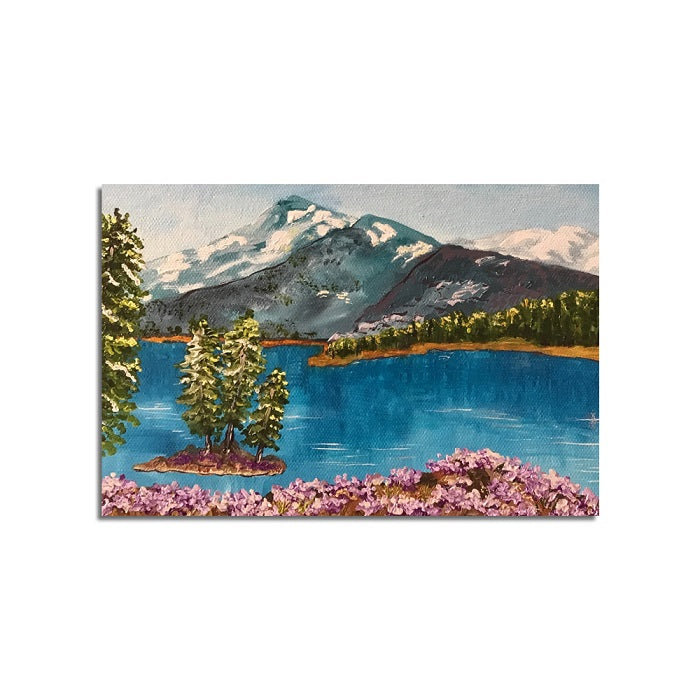 Mountain River Sketch Canvas Wall Painting