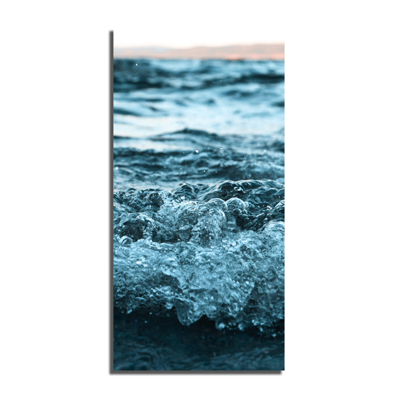 Blue Waves Closeup View Canvas Wall Painting