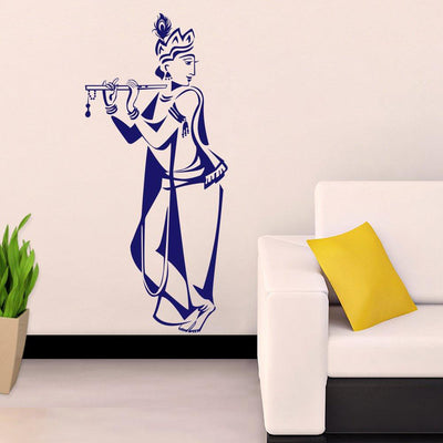 Krishna Wall Sticker Premium Quality (100 cm x 45 cm Vinyl Home Decor)