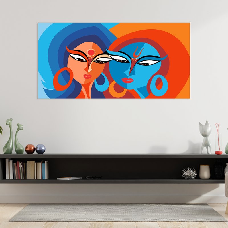 Modern Art Radha Krishna Canvas Wall Painting