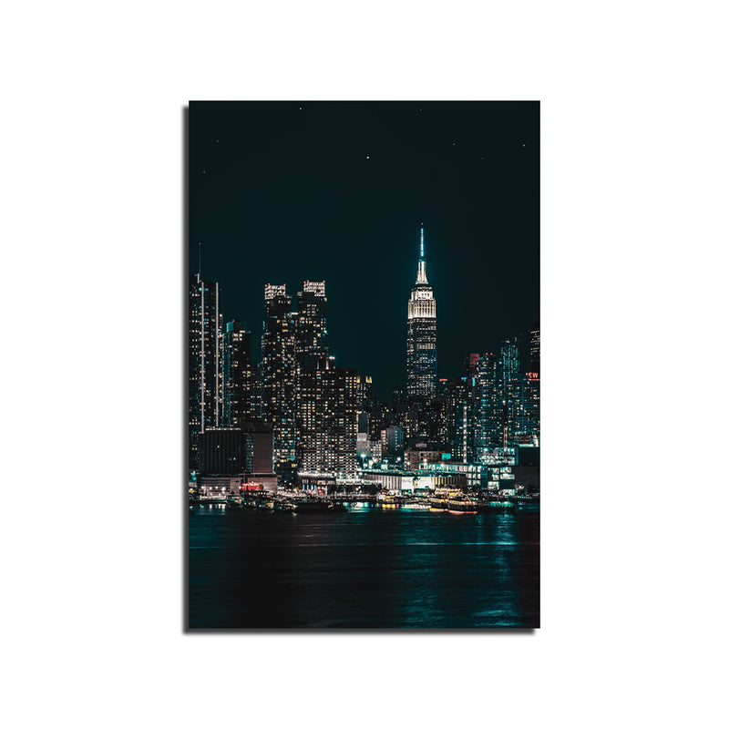 City View In Night  Canvas Wall Painting