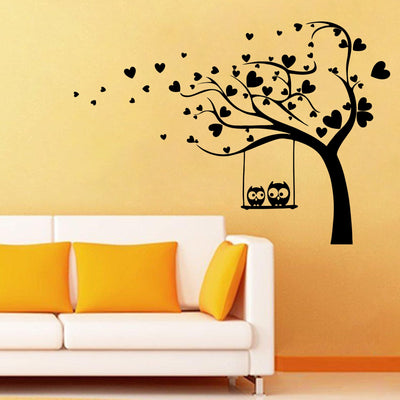 Cute Owls on Tree Premium Quality Wall Sticker
