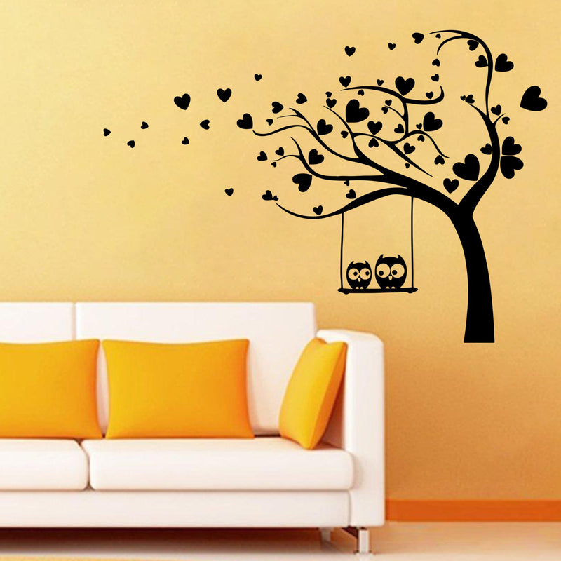 Cute Owls on Tree Premium Quality Wall Sticker