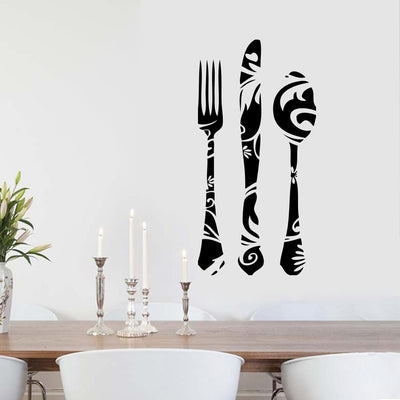 Designs on Cutlery Wall Sticker Premium Quality Vinyl