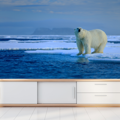 Big Polar Bear Digitally Printed Wallpaper