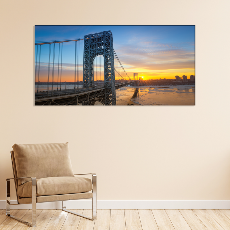 Golden Gate Bridge During Sunset Canvas Wall Painting