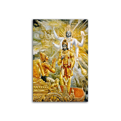 Krishna And Arjun Print On Canvas Wall Painting