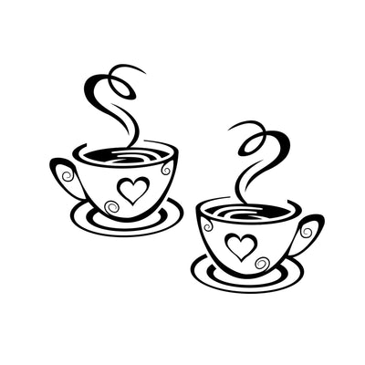 Coffee Cups High Quality Wall Sticker