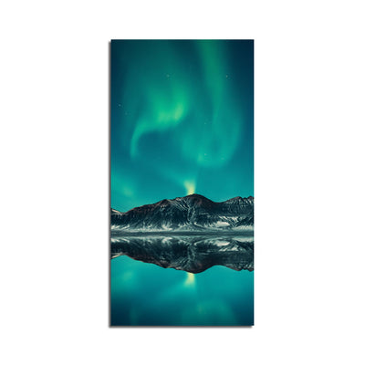 Green Sky And Mountain Reflection Print On Canvas